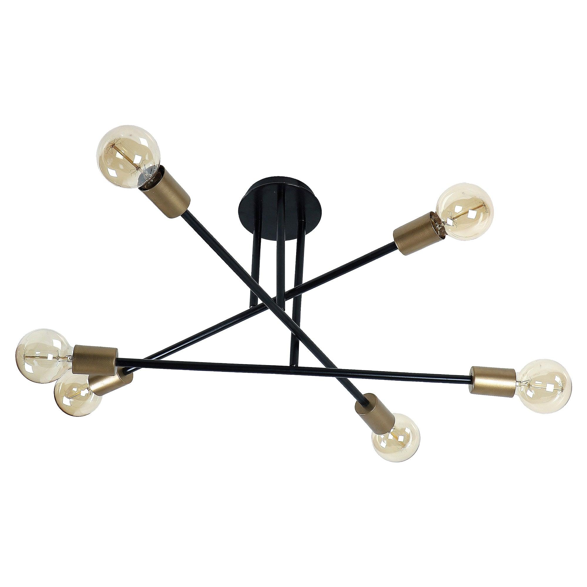 Six Head Sputnik Black Mordern Chandelier By SS Lightings - Ouch Cart
