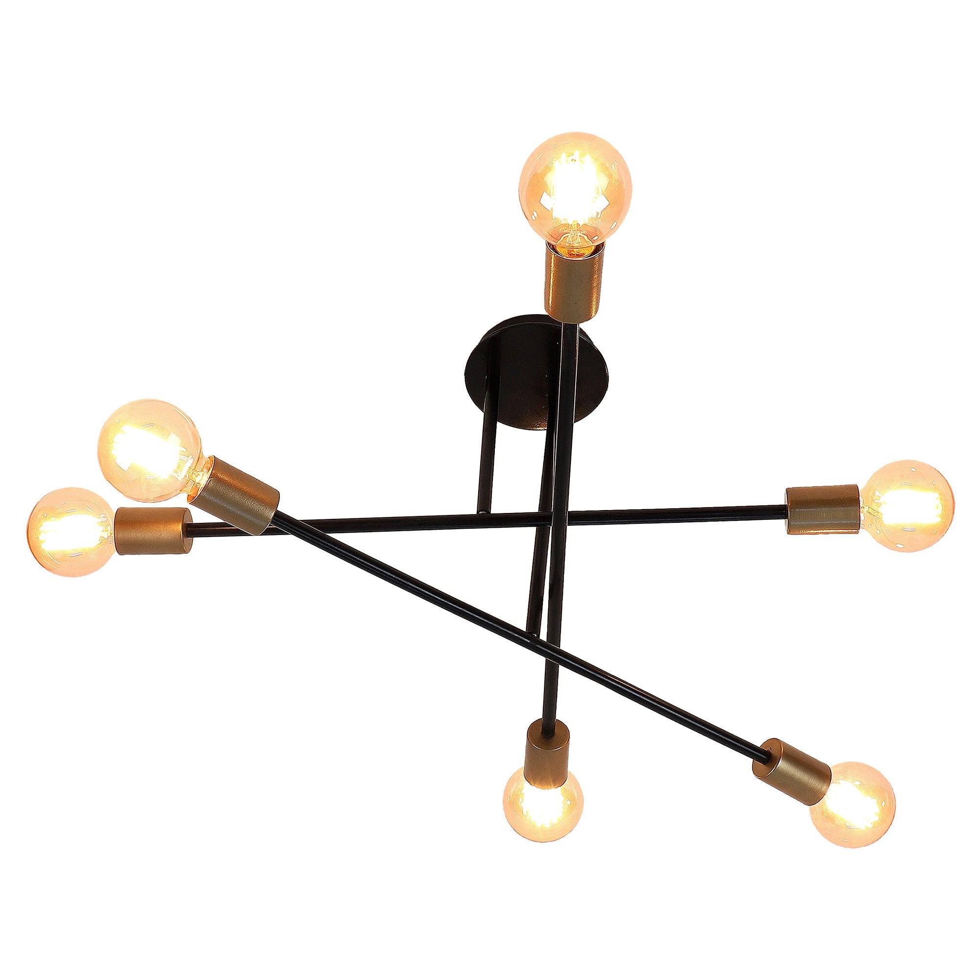 Six Head Sputnik Black Mordern Chandelier By SS Lightings - Ouch Cart