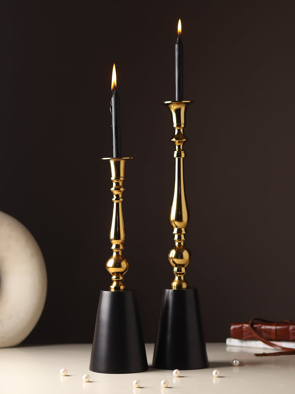 Valora Gold Candle Holder Small M.M.I. OVERSEAS