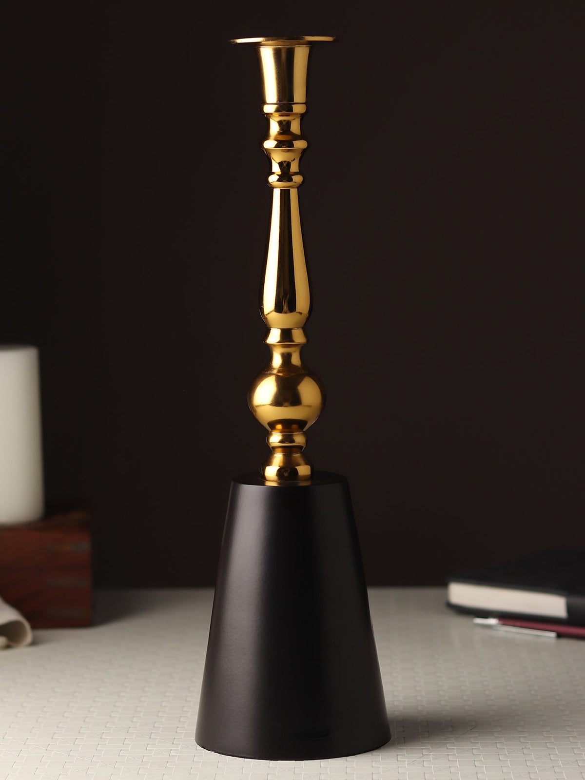 Valora Gold Candle Holder Small M.M.I. OVERSEAS