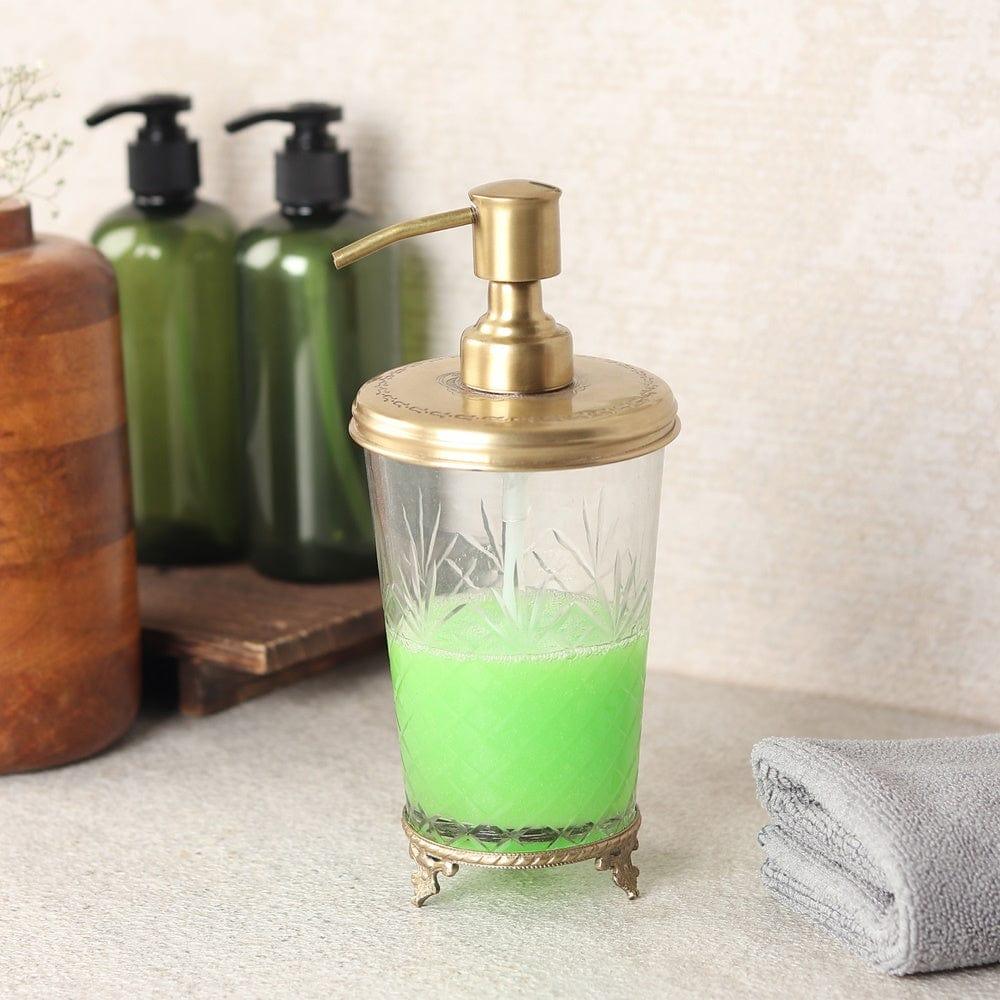 Vintage Brass & Glass Soap Dispenser Gold - Ouch Cart