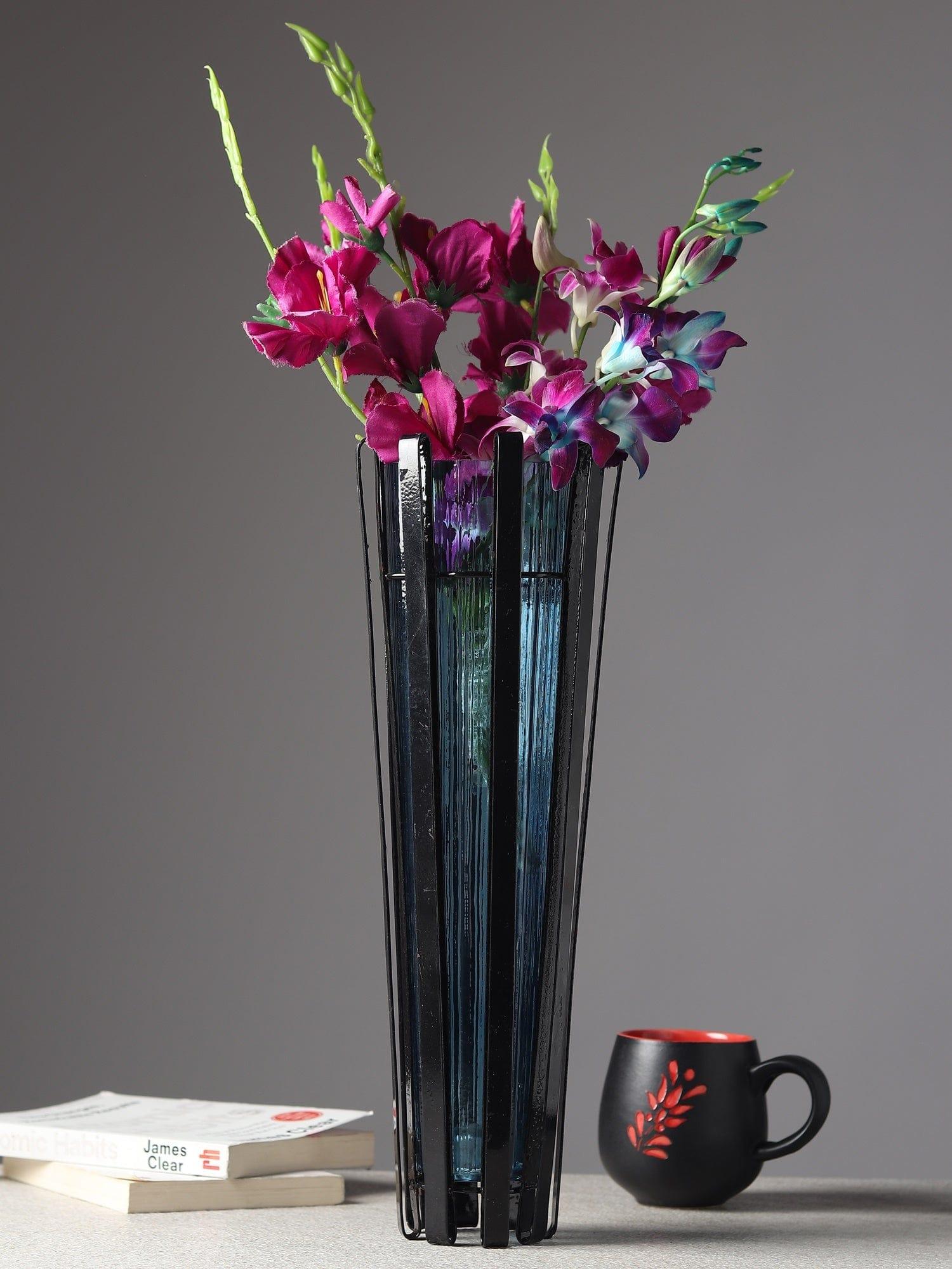 Allure Radiant Metal Hue Vase Blue - Ouch Cart