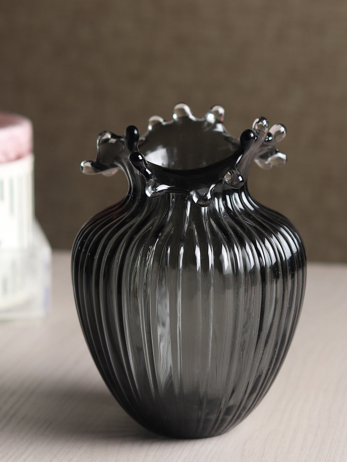 Gatsby Grey Glass Vase Small