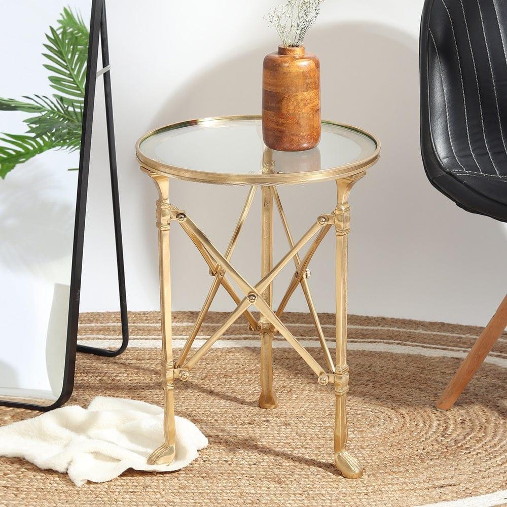 knobbed Metal Weave Table - Ouch Cart