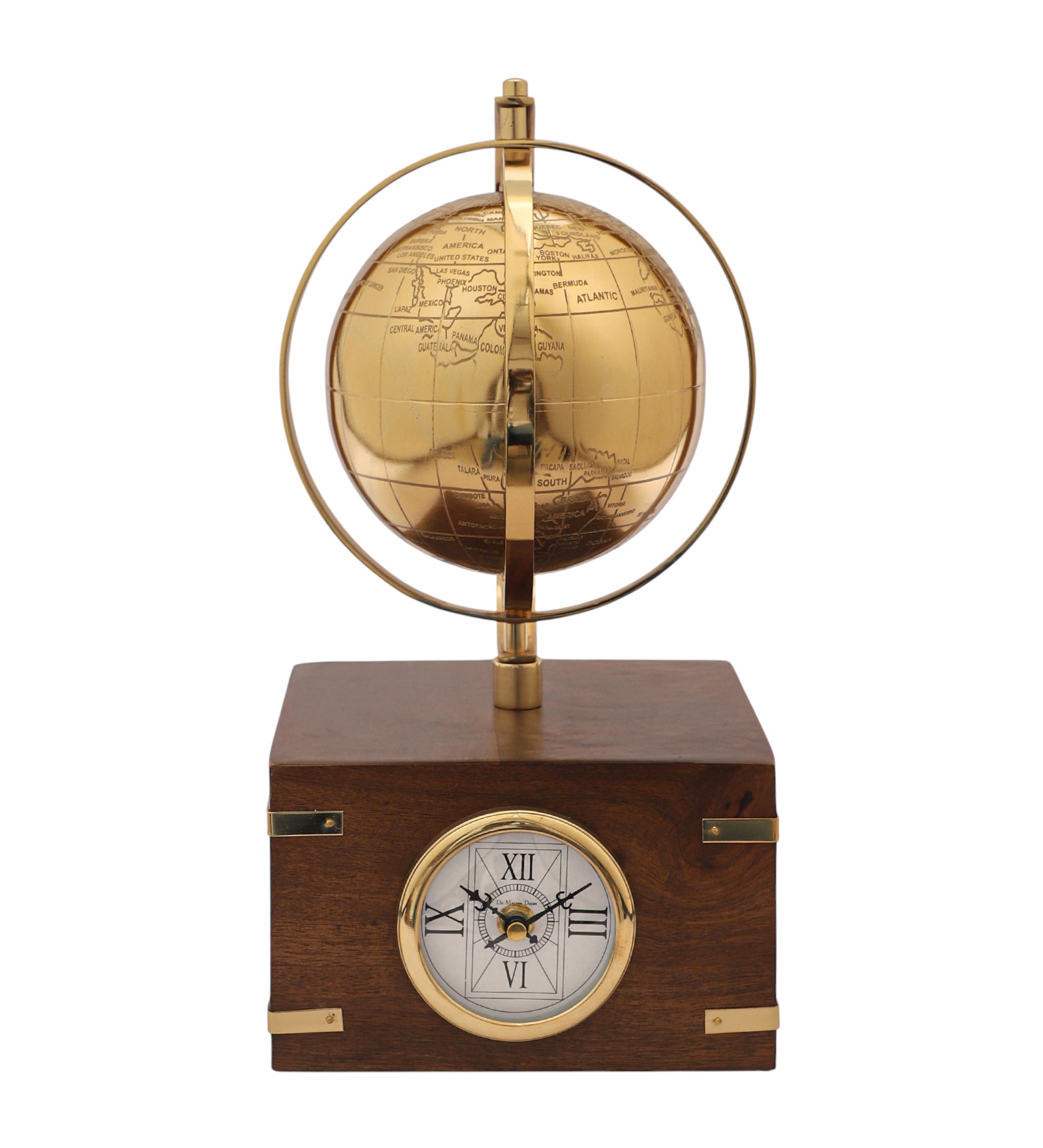 Atlasphere Gold Table Clock