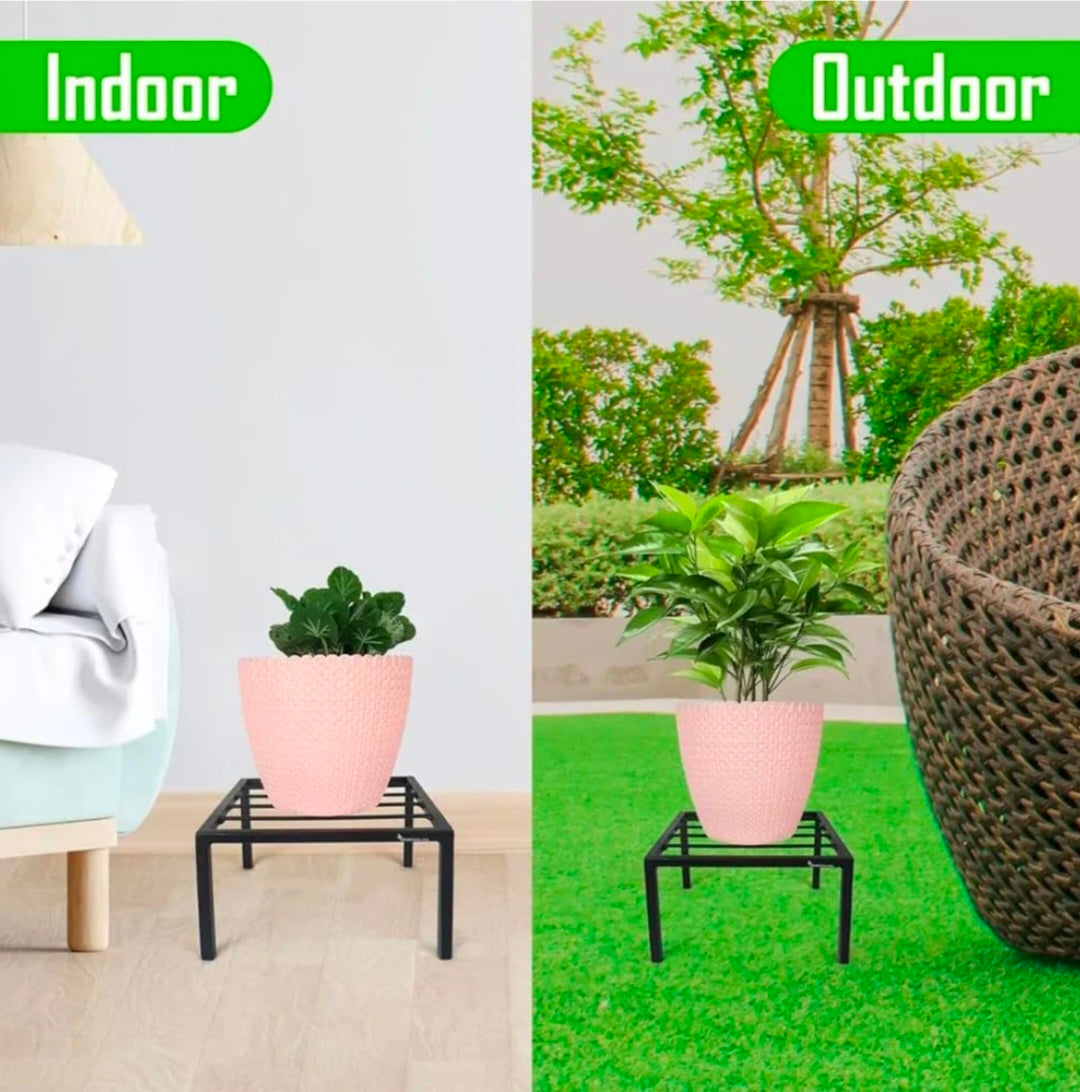Solid Square Stand Indoor Outdoor Pot Planter Stand For Home Garden Balcony Plant Container Set (Pack Of 4) - OUCHCART