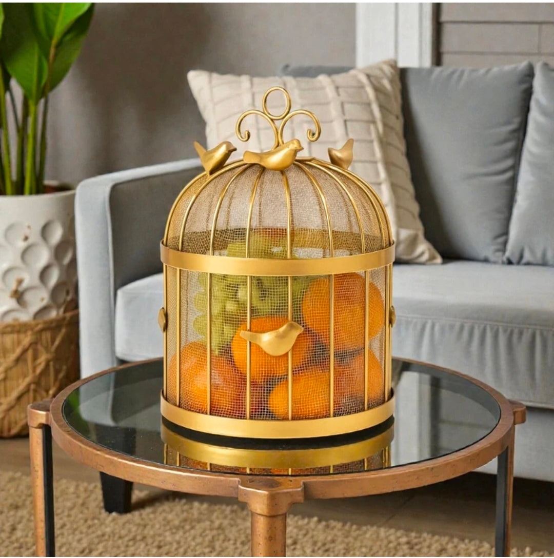 Luxury Metal Fruit Basket (Golden) | Fruit Basket Hotel Restaurant Kitchen. National Handicraft Town
