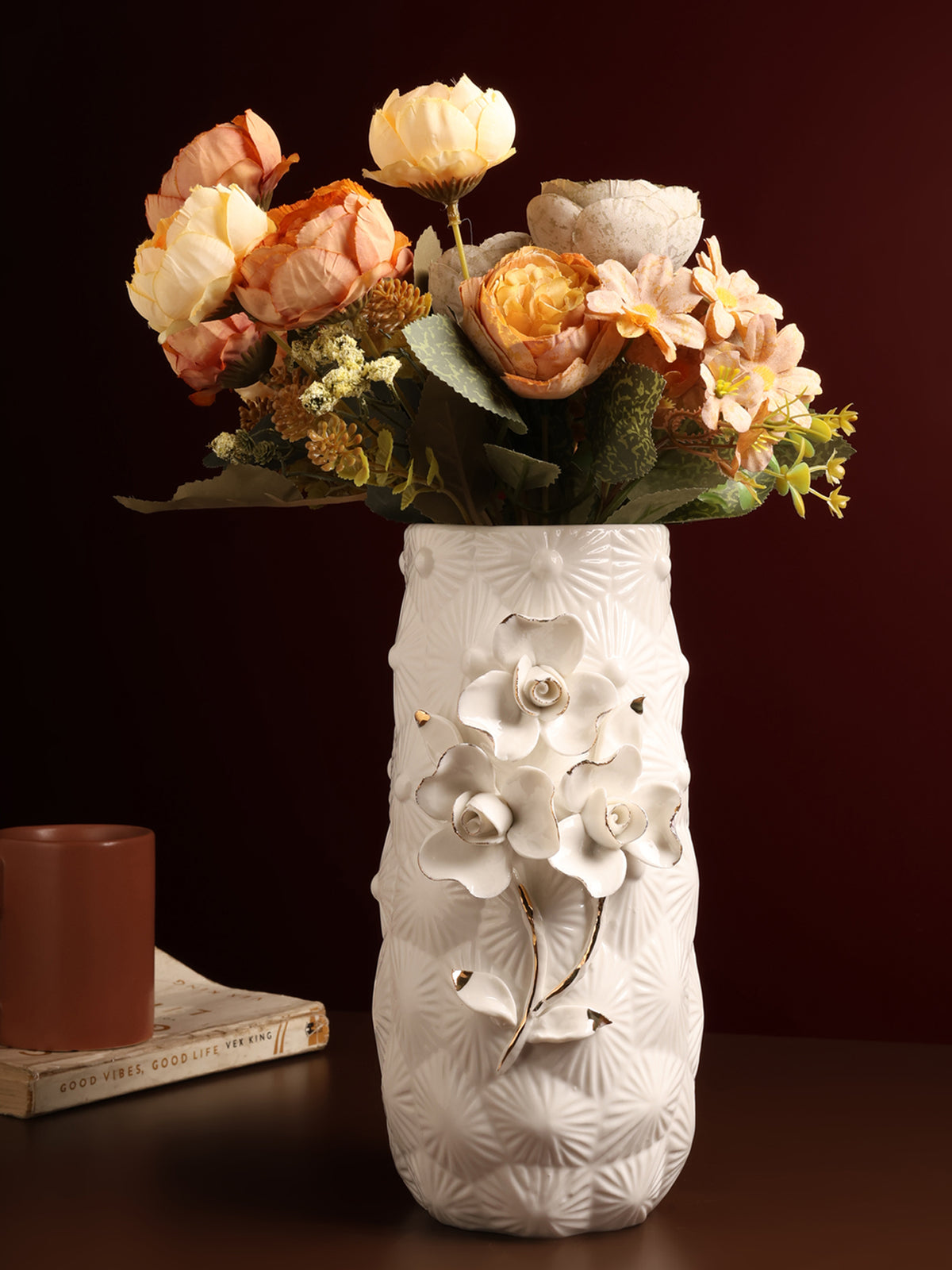 Elodie Fleur Pink Porcelain Vase - Ouchcart