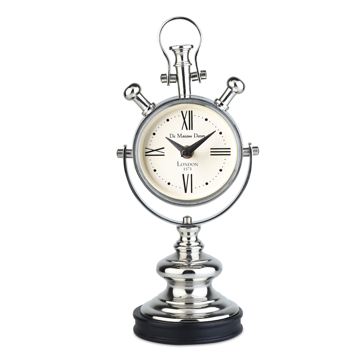 Aristotime Table clock in Silver M.M.I. OVERSEAS
