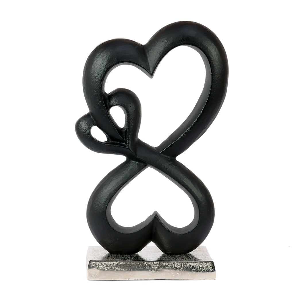 Family Heart Silver Base Small Sculpture