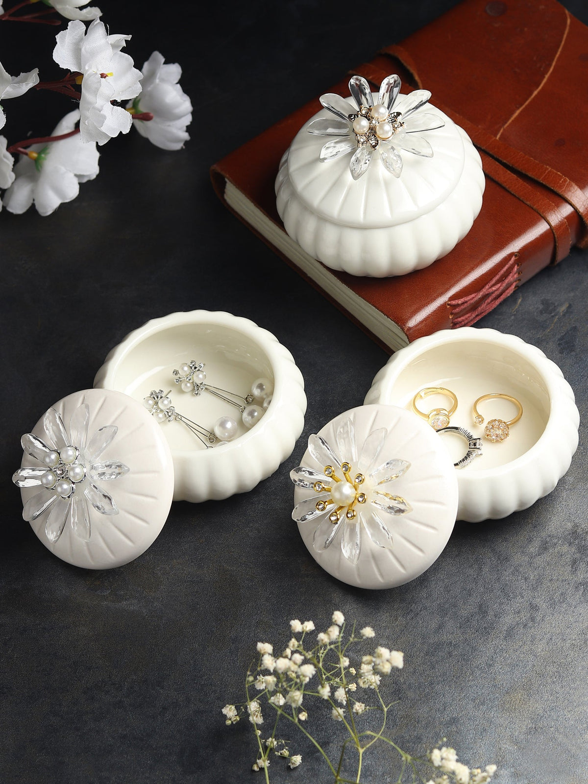 Sunpetal Porcelain Box Set M.M.I. OVERSEAS
