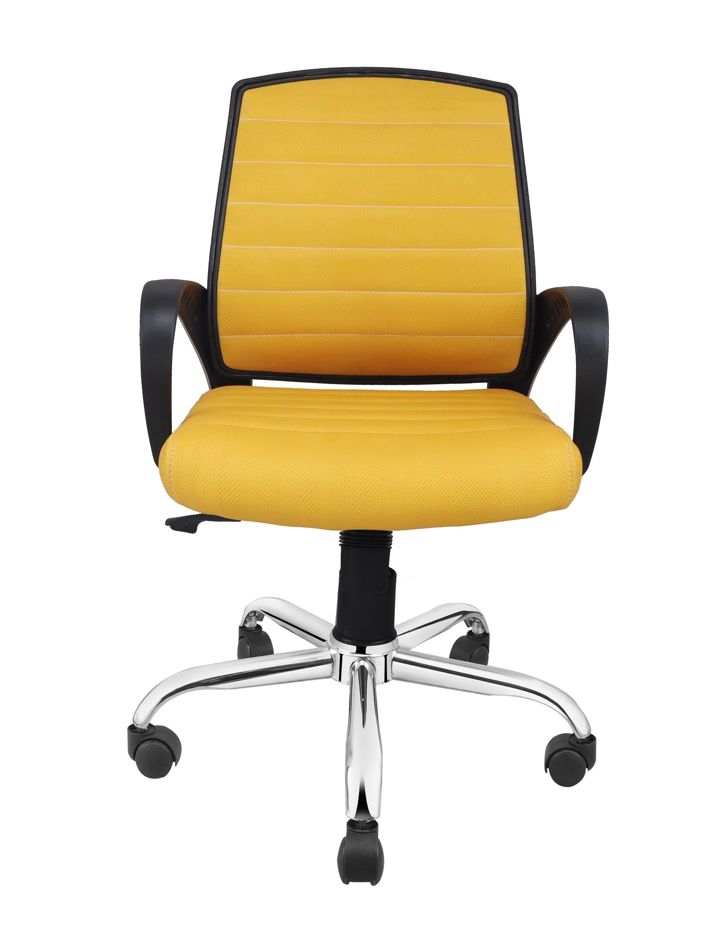 Smart Ergonomic Chair With Breathable Yellow Mesh Fabric - Ouch Cart