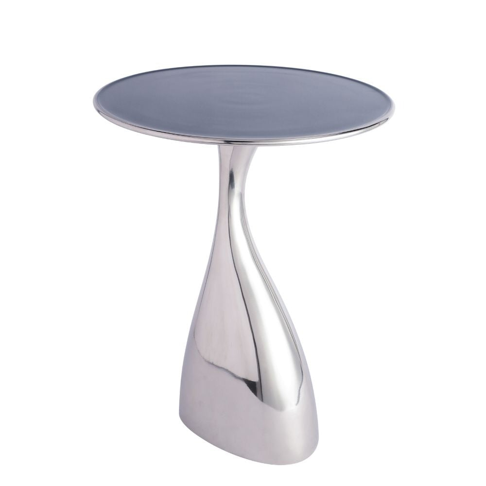 De Maison Decor Ernest Table In Blue Enamel Silver Finish