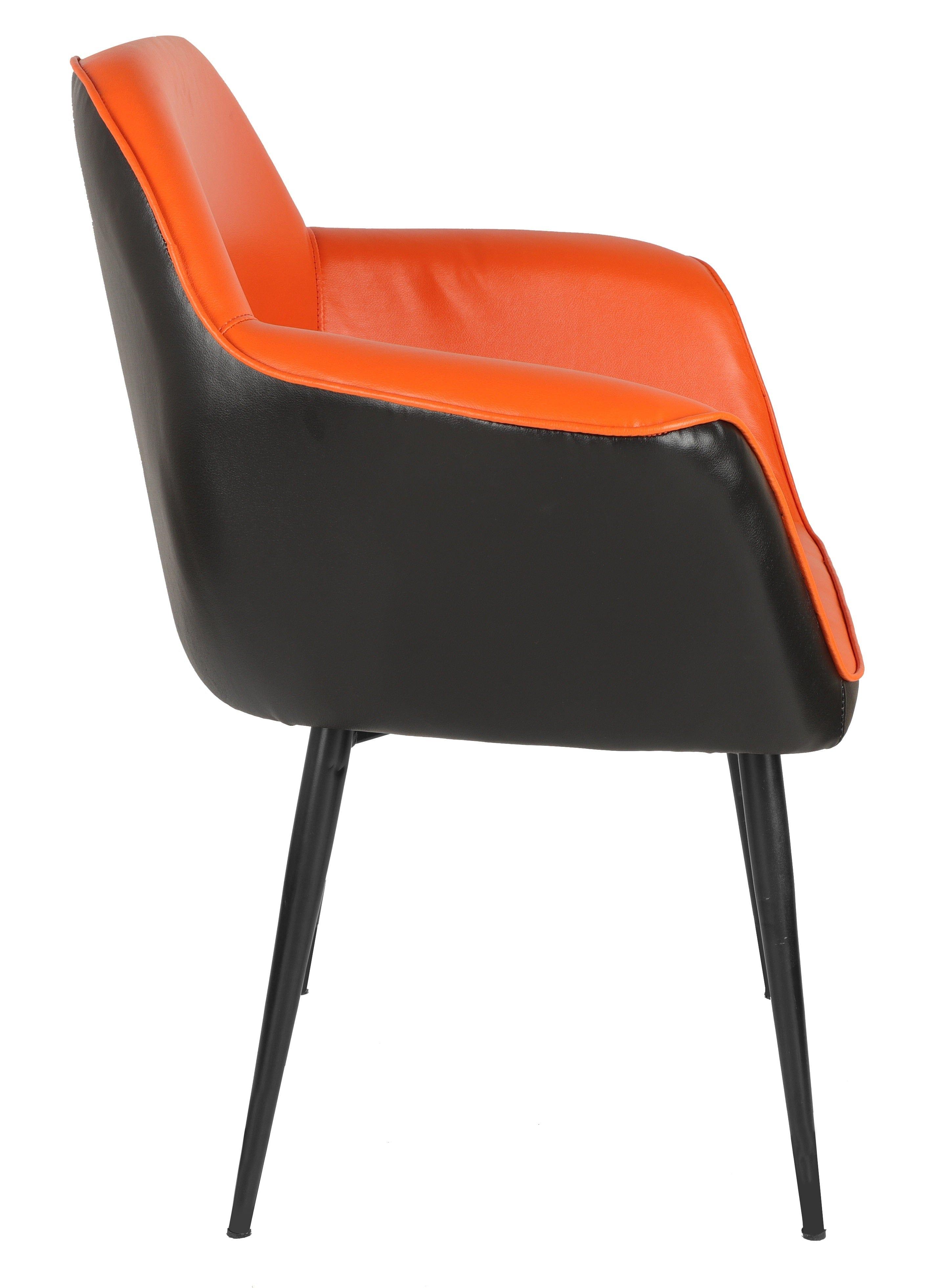 Adiko Lounge Chair Stool in Orange / Black Color - Ouch Cart