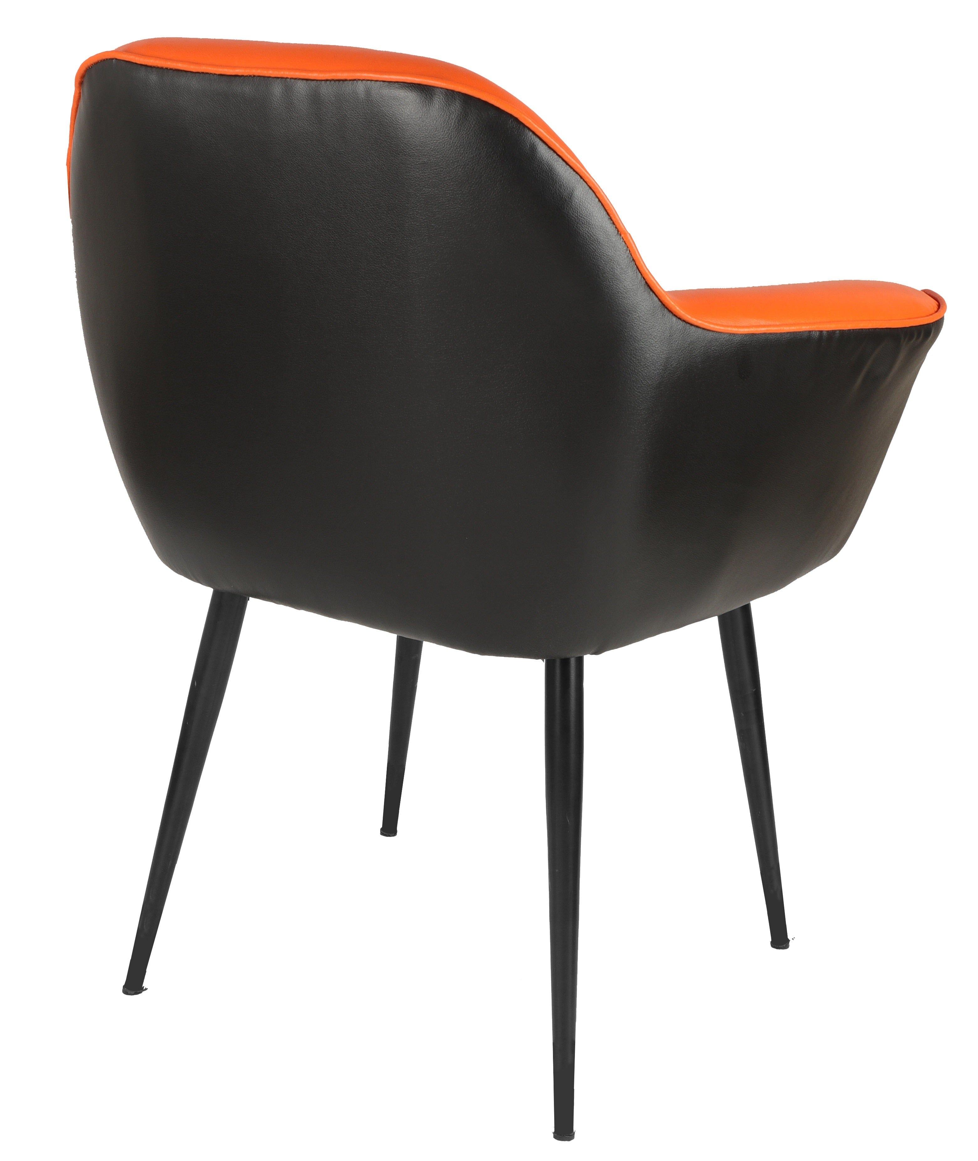 Adiko Lounge Chair Stool in Orange / Black Color - Ouch Cart