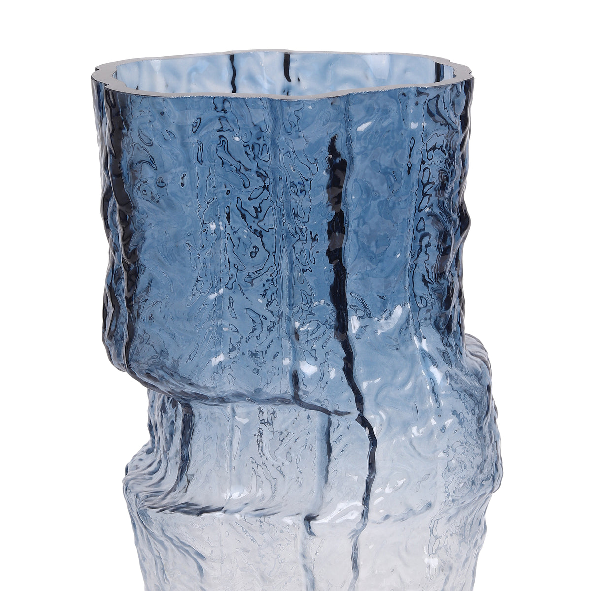 Frostline Crystal Vase Blue Tall
