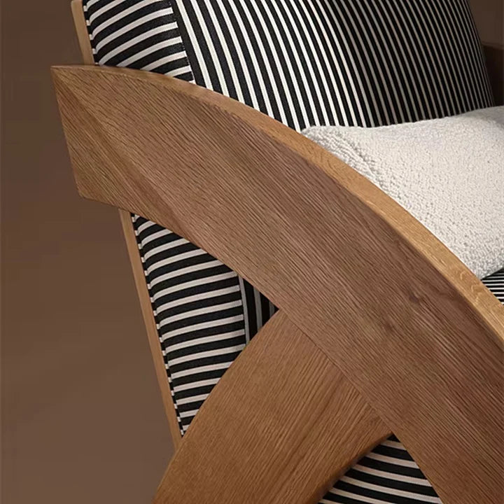 Ouch Cart Modern Wooden Lounge Chair with Cushioned Seat & Curved Armrests OUCH CART