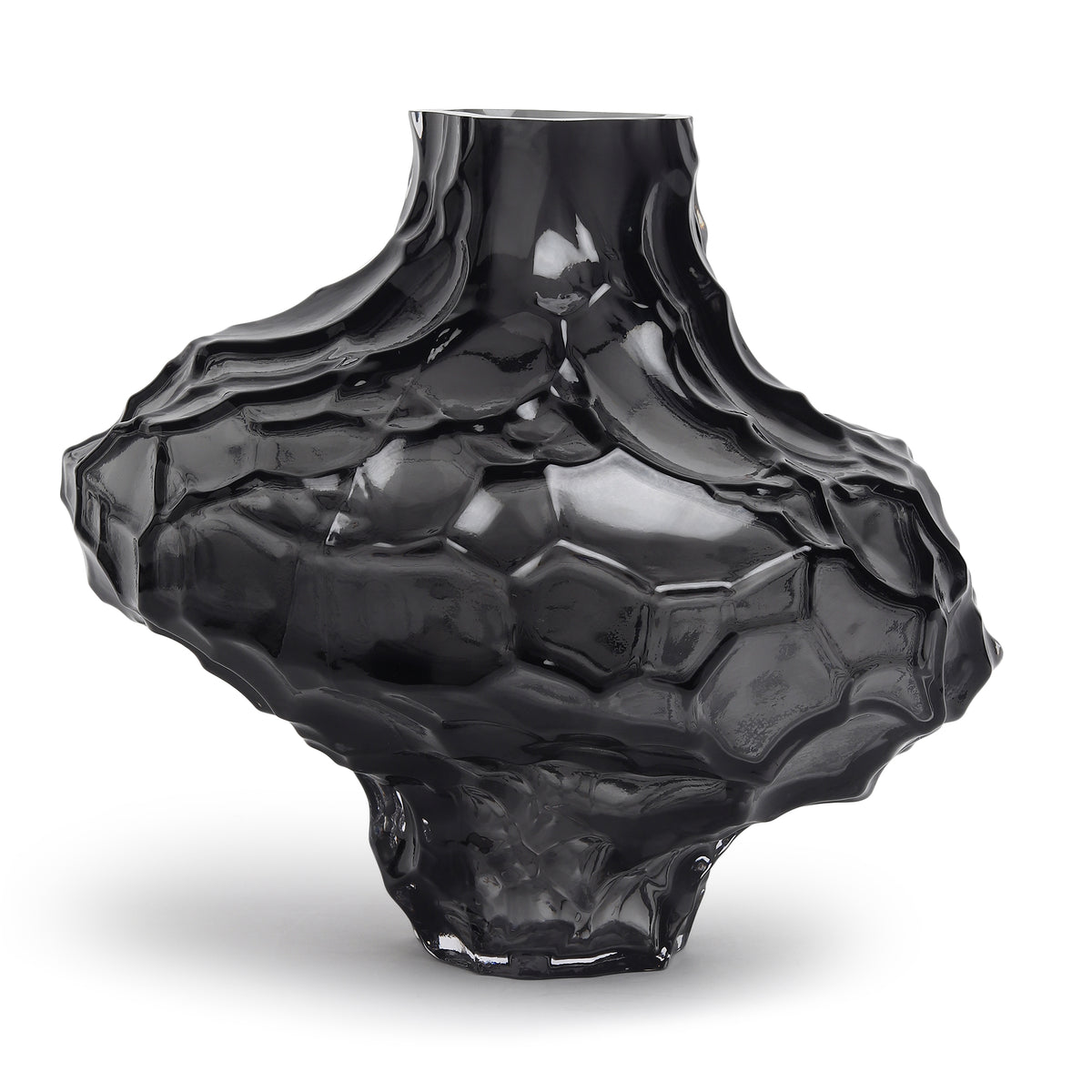 Magma Flow Grey Crystal Vase — Large