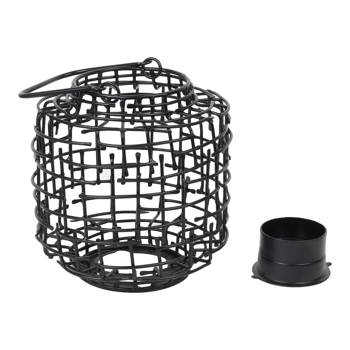 Basketweave Black Tea Light Holder M.M.I. OVERSEAS