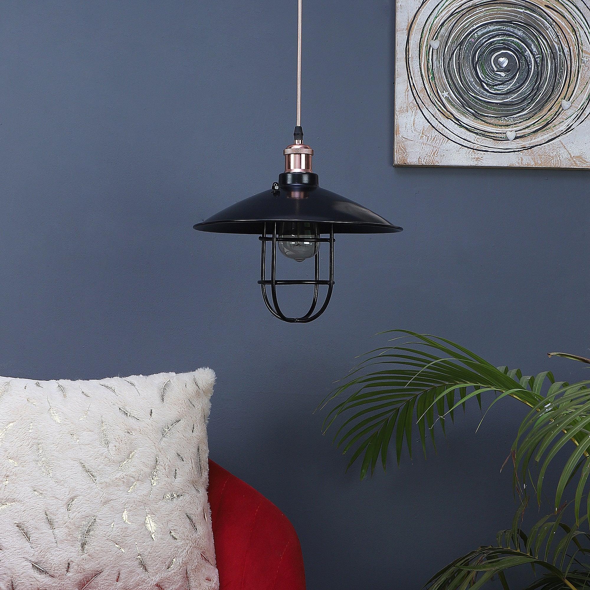 Nora Black Metal Single Hanging Light By Ss Lightings - Ouch Cart
