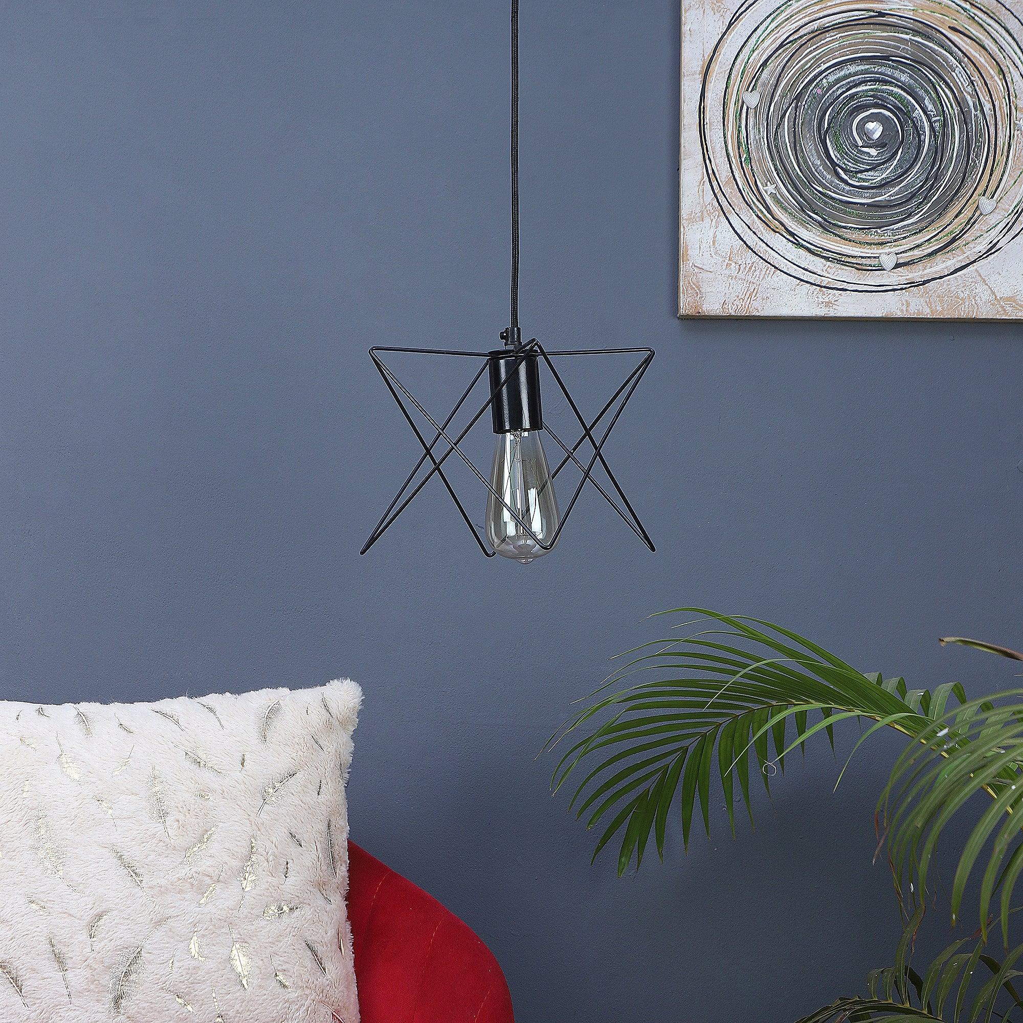 Nordic Black Vintage Metal Single Hanging Light by SS Lightings - Ouch Cart