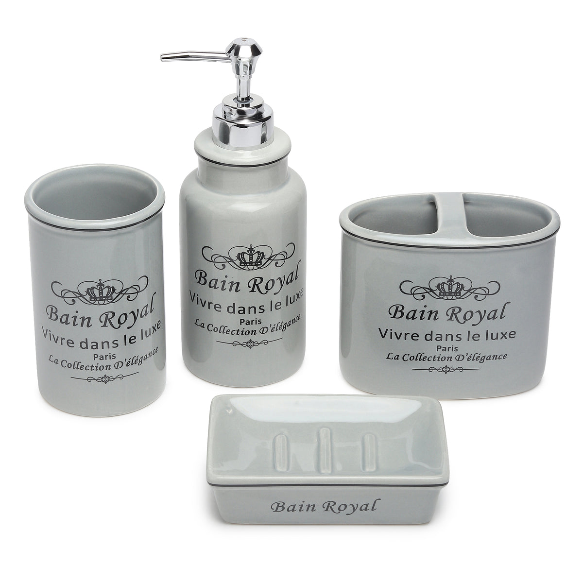 Belle Cour Bathroom Set of 4 White