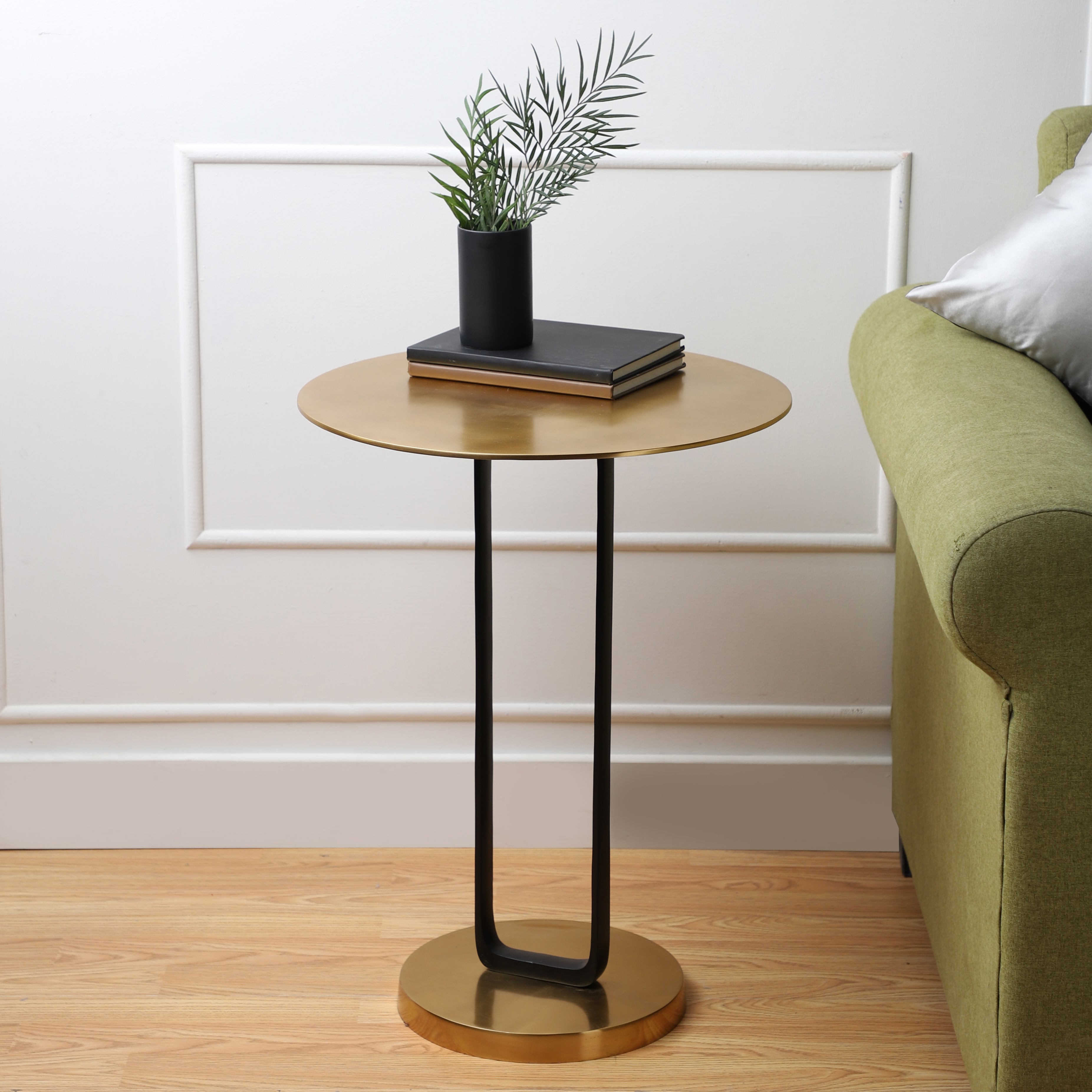 Irwin's Rectange Table by Décor de Maison in Gold top & base with Black Body-OUCHCART