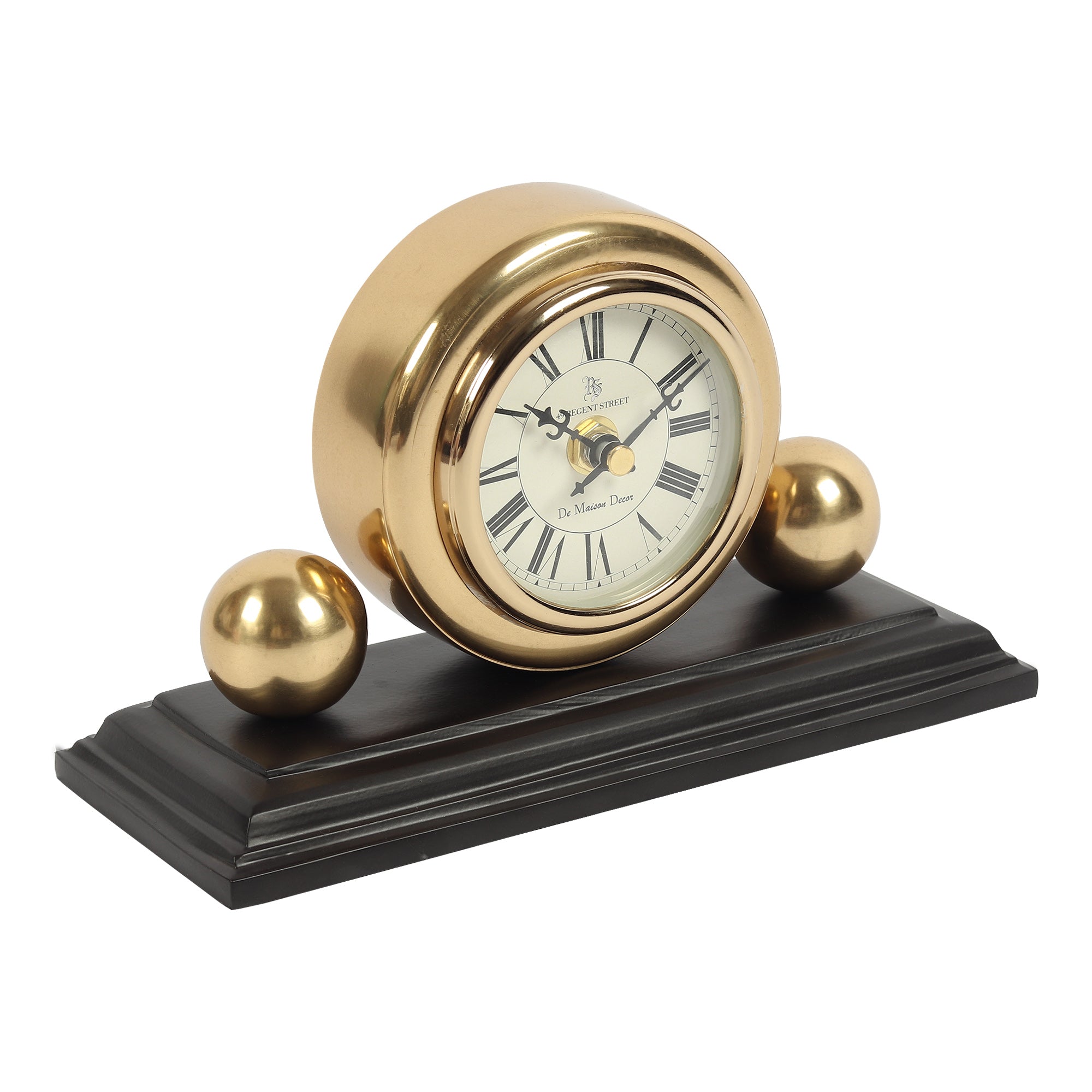 Orbitron table clock in gold
