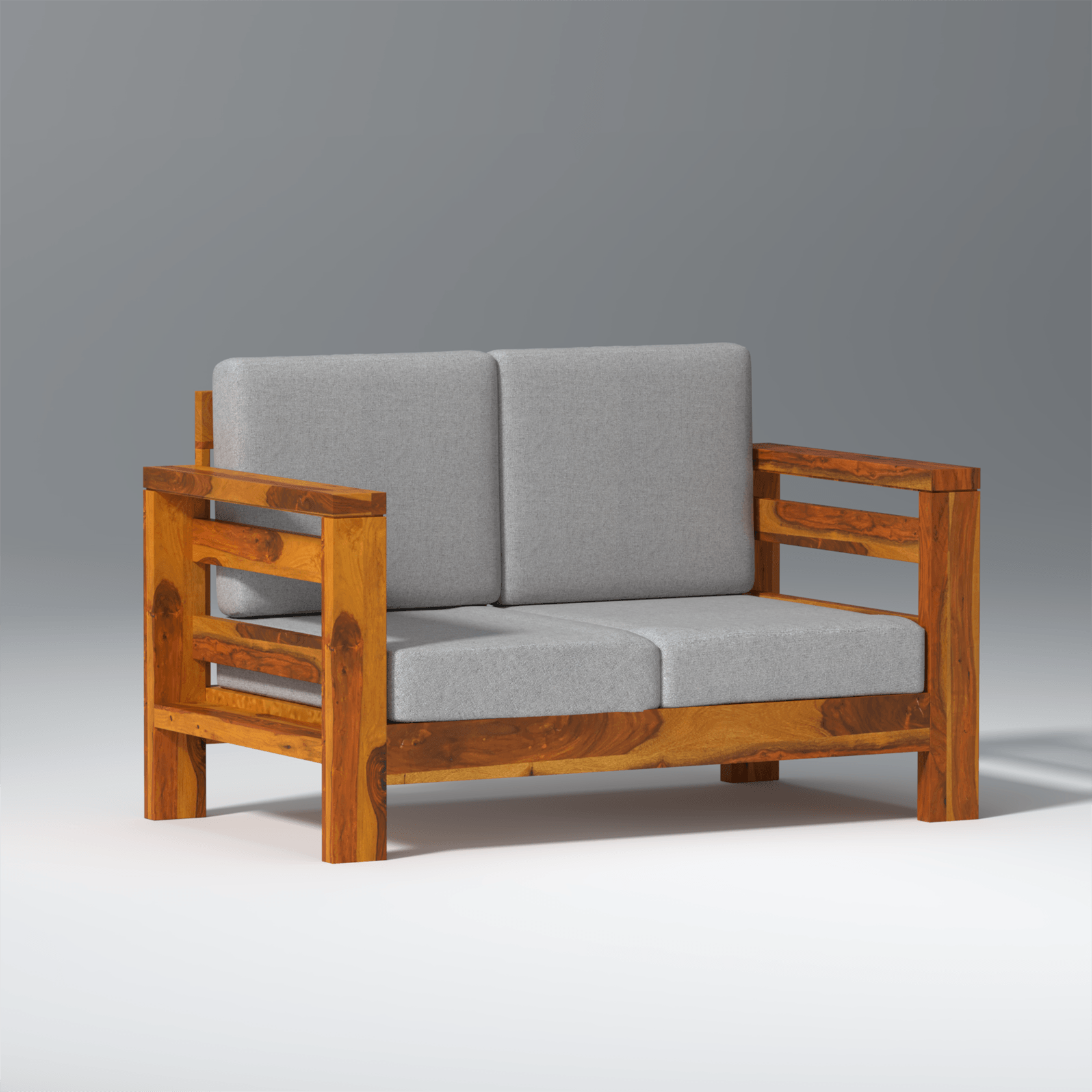 Eirini Elegance Sheesham Wood sofa In Light Honey Color - Ouch Cart