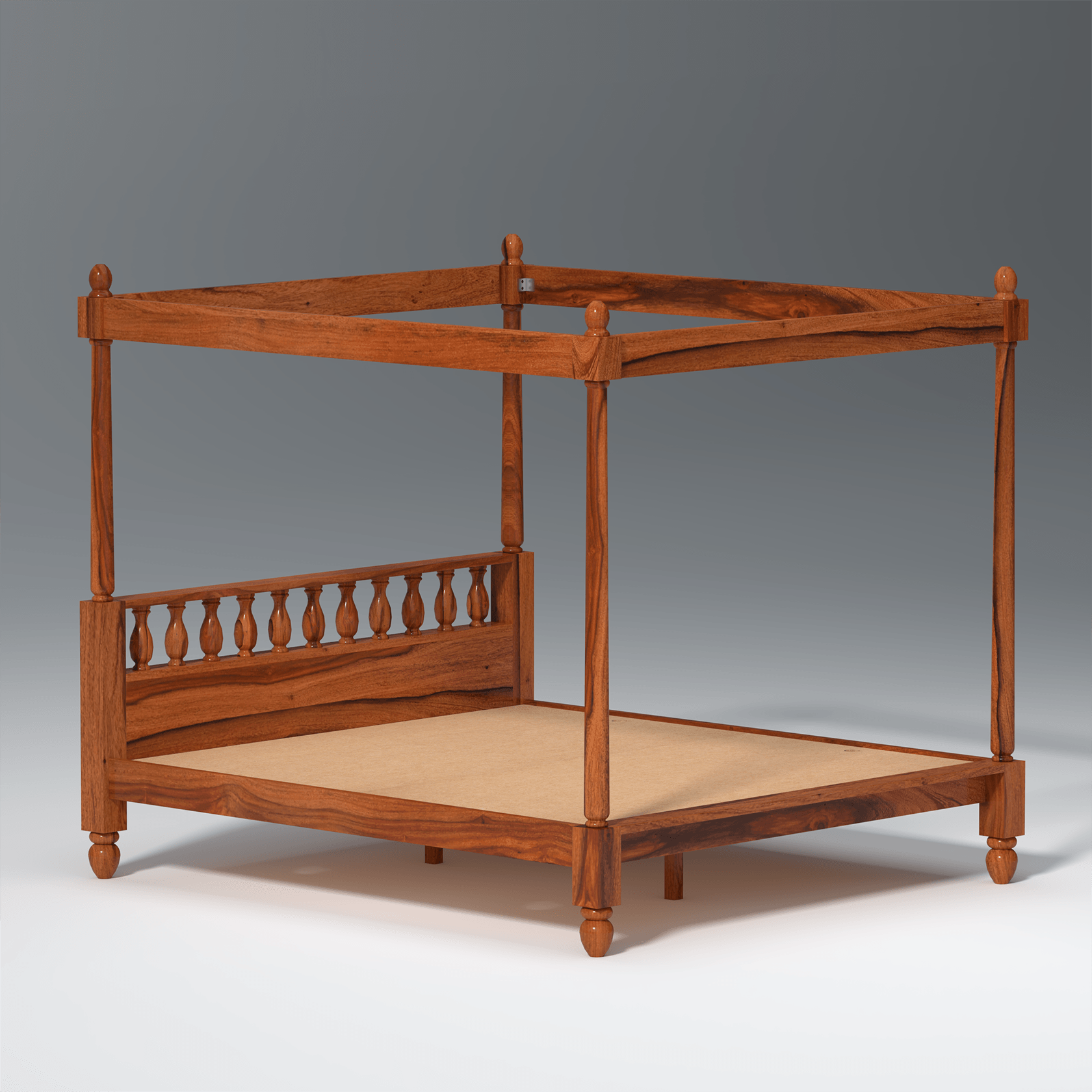 Dreamer Sheesham Wood Bed without Storage in Maharani Color - Ouch Cart