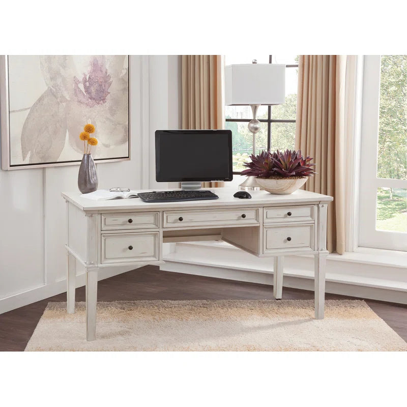 Classic Solid Wood Writing Desk: Timeless Craftsmanship for Your Workspace" Ouch Cart