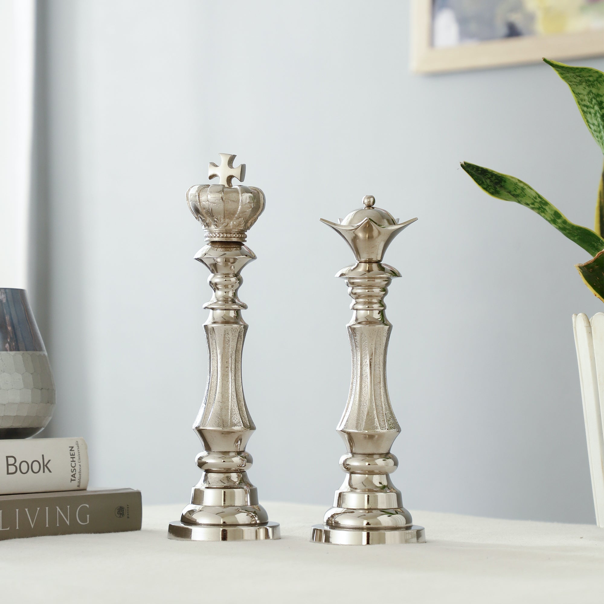 Victoris Silver Set of King and Queen Chess - OUCHCART | Chess