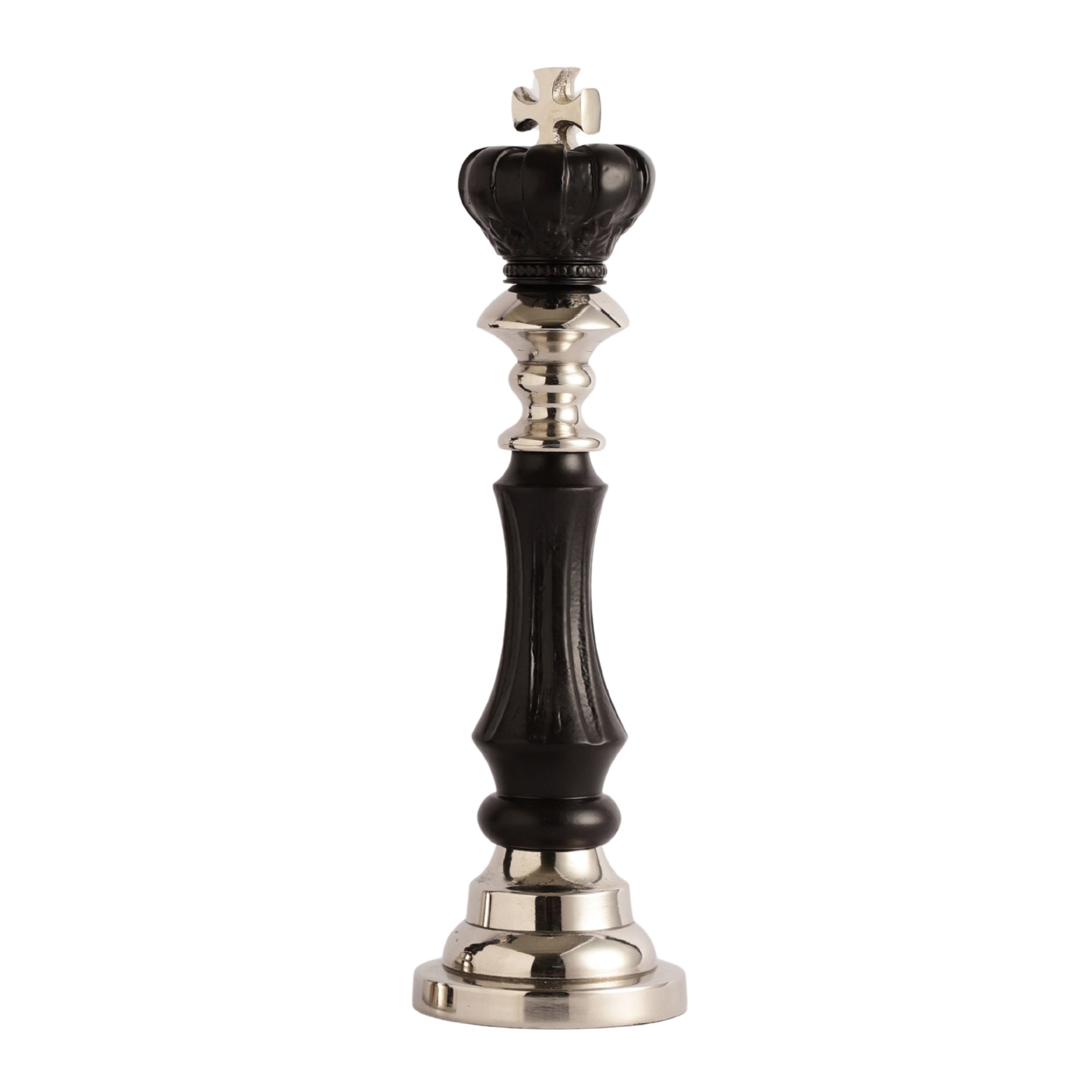 Victoris Silver Black Set of King and Queen Chess