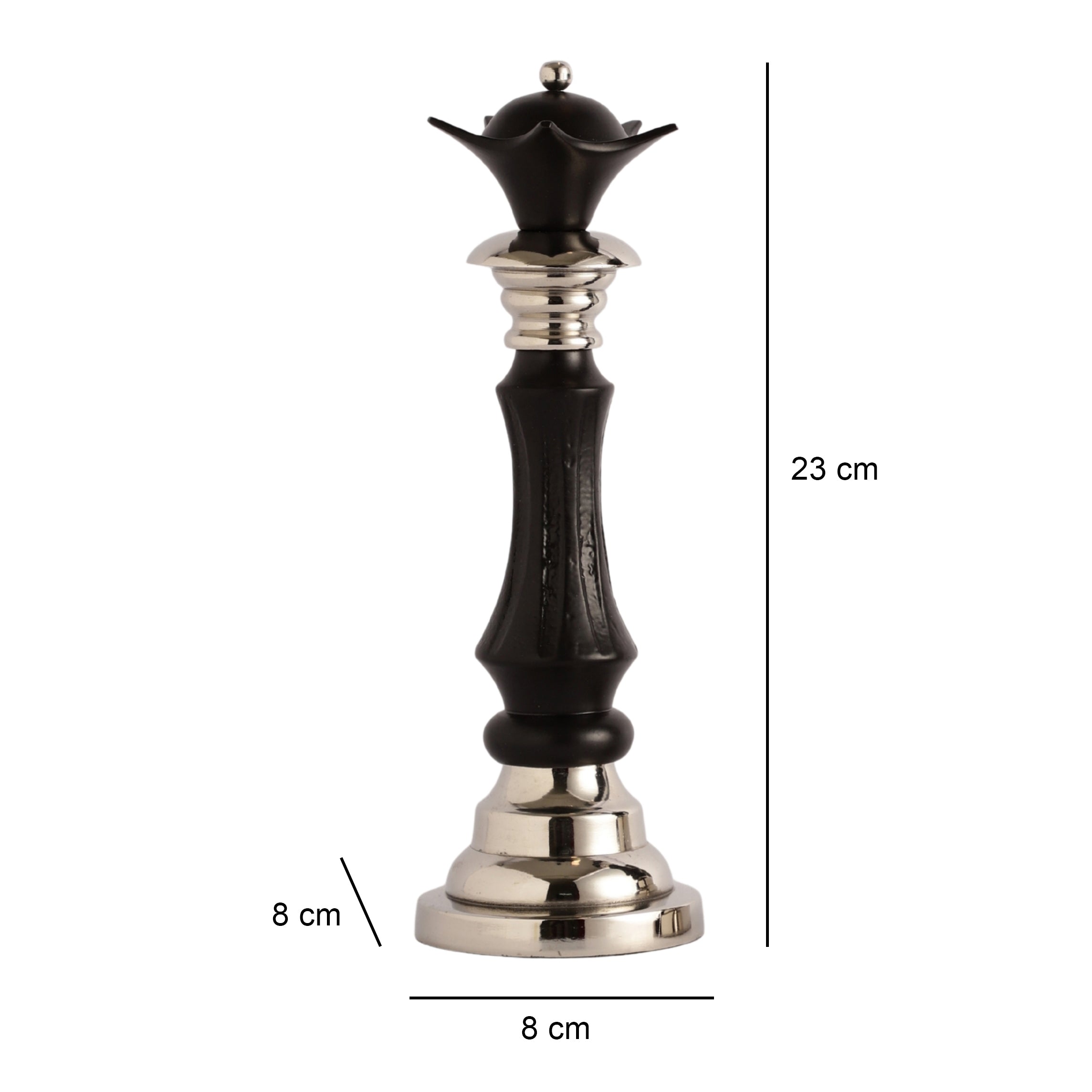 Victoris Silver Black Set of King and Queen Chess
