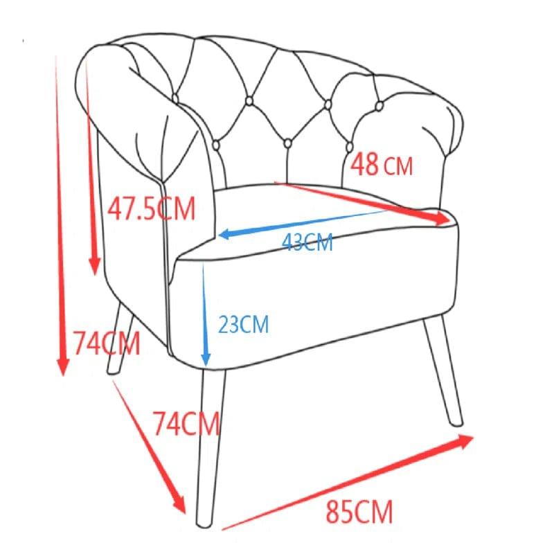 Isaacs Upholstered Chesterfield Chair - Ouch Cart