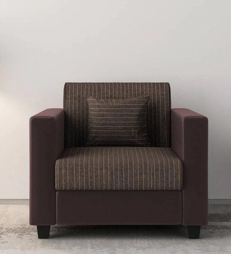 Fabric 1 Seater Sofa In Lama Brown Colour - Ouch Cart
