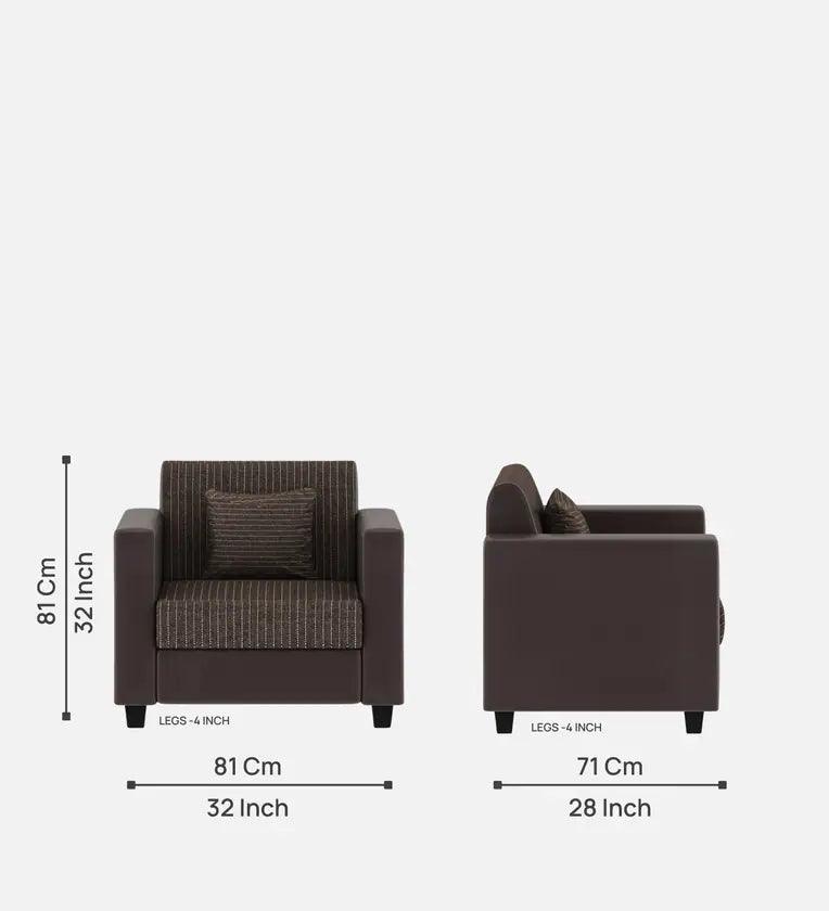 Fabric 1 Seater Sofa In Lama Brown Colour - Ouch Cart