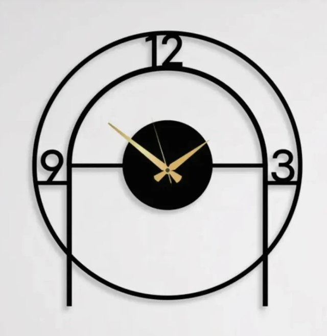 Geometrical dial black wallclock
