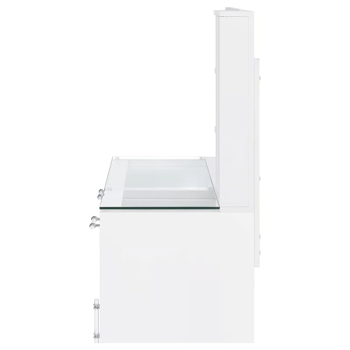 Elegant Jaiyla 2-Drawer Vanity Set with LED Mirror – Modern High Gloss Desk