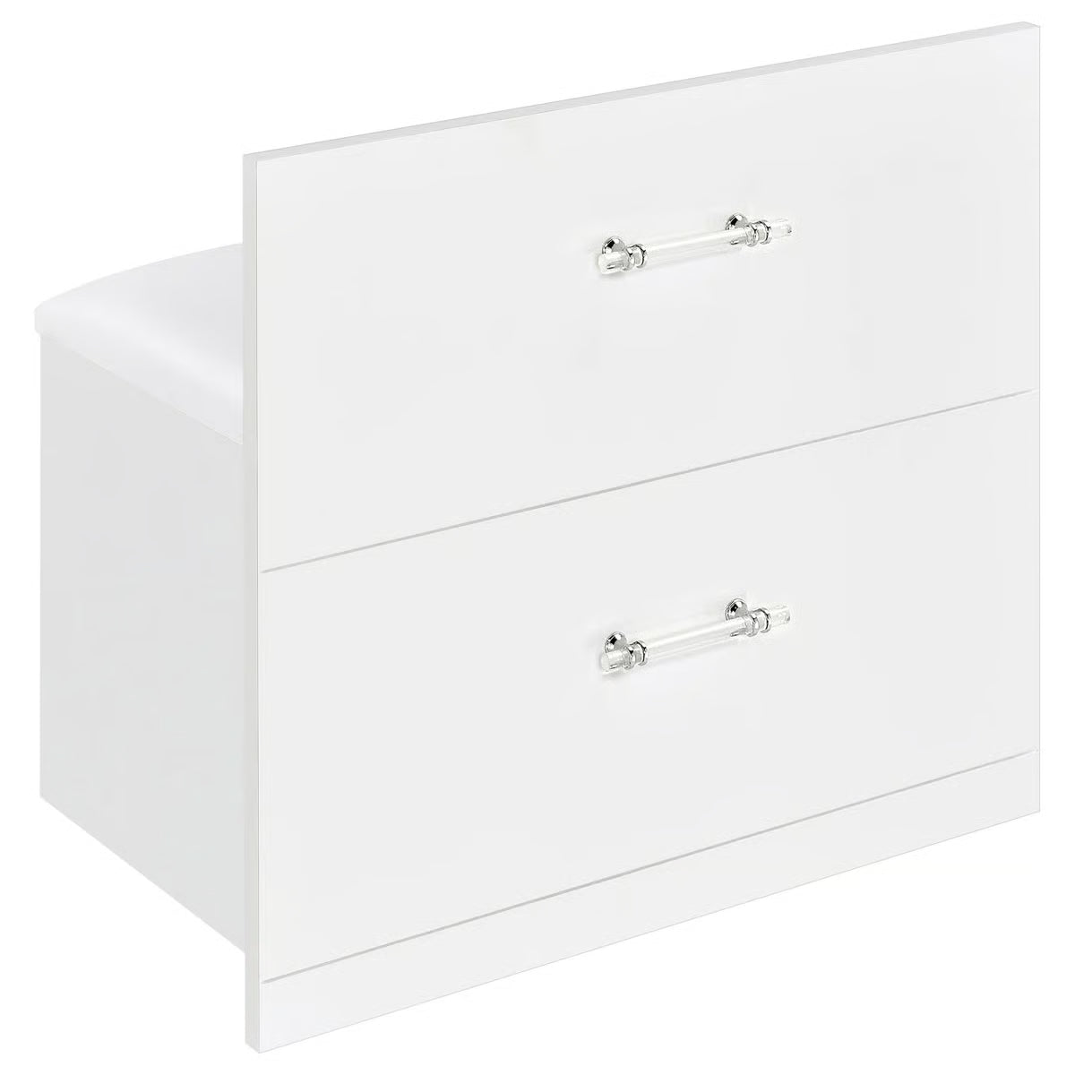 Elegant Jaiyla 2-Drawer Vanity Set with LED Mirror – Modern High Gloss Desk