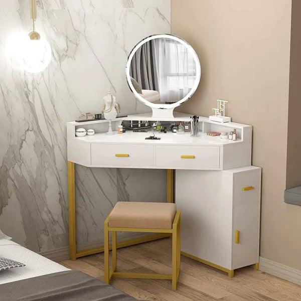 Cykron Drey Vanity dressing table design with mirror with stool - Ouch Cart