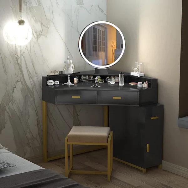 Cykron Drey Vanity dressing table design with mirror with stool - Ouch Cart