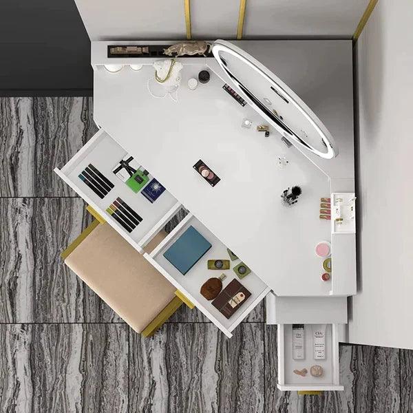 Cykron Drey Vanity dressing table design with mirror with stool - Ouch Cart
