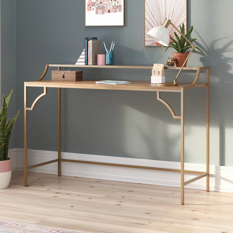Corner Metal Base Writing Desk ouch cart