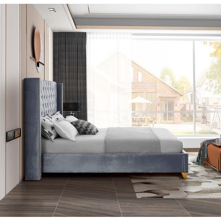 Joclynn Upholstered Wingback Bed