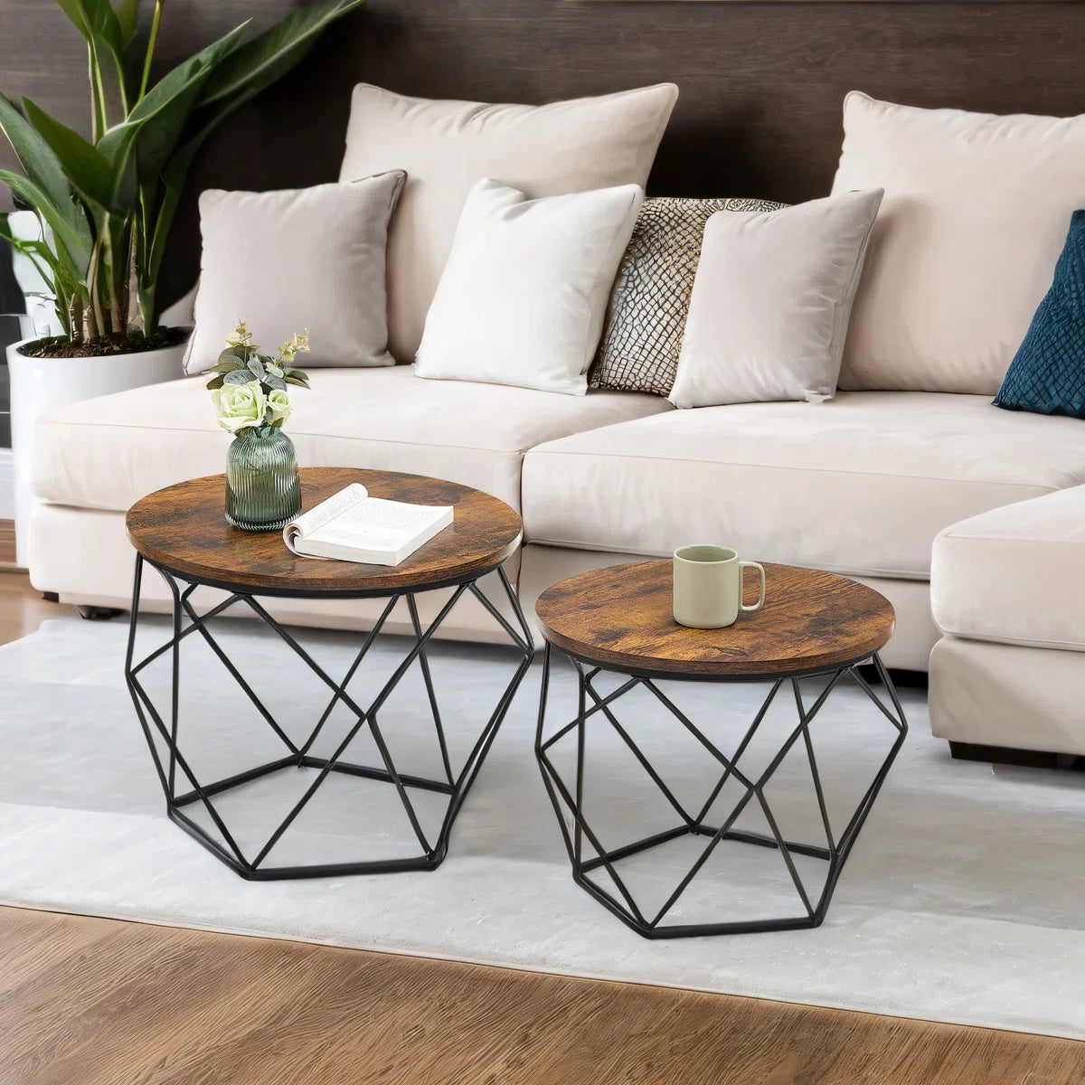Keema Frame 2 Piece Bunching Coffee Table Sets - OUCH CART | CENTER TABLE