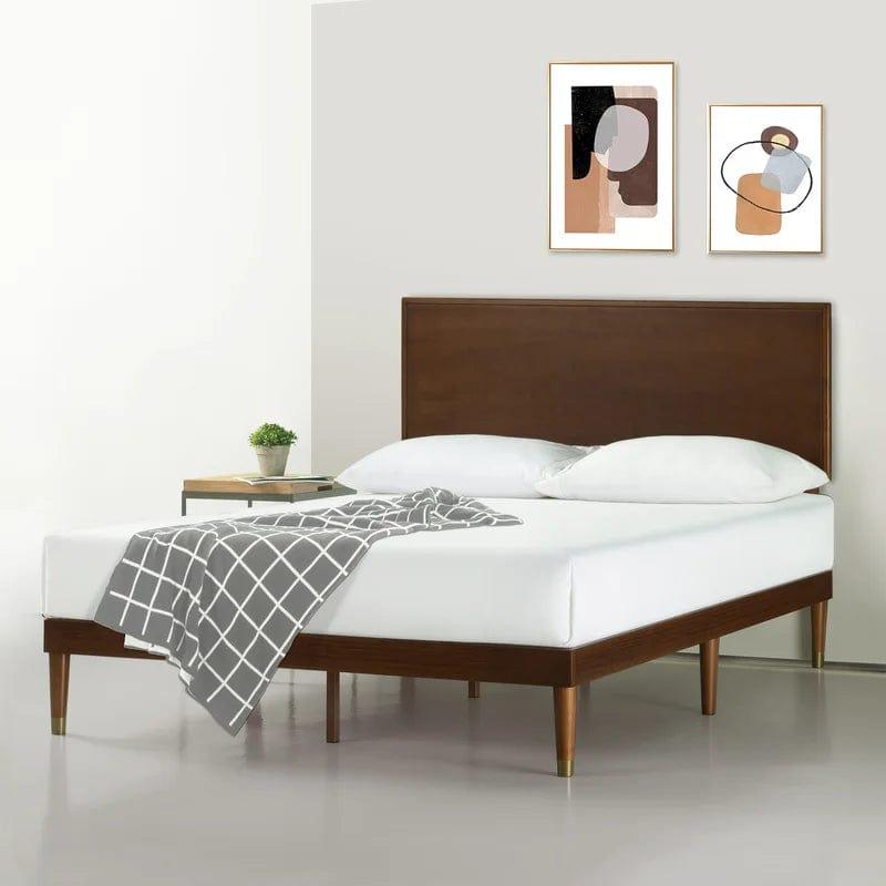 Kiesel Solid Wood Bed Frame with Headboard - Ouch Cart