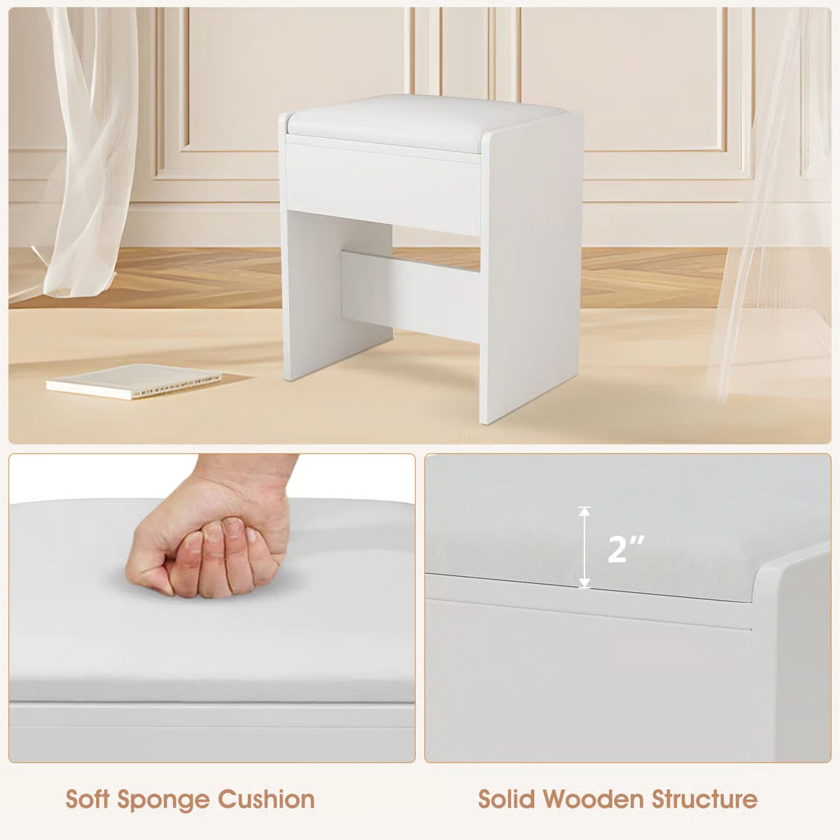 Kyriako Modern Makeup Vanity with LED Mirror, Charging Ports & 3 Drawers – Perfect Bedroom Dressing Table-OUCH CART |Dressing table