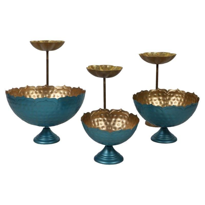 ELEGANT GREEN TAJ BOWL URLI SET OF 3. - Ouch Cart