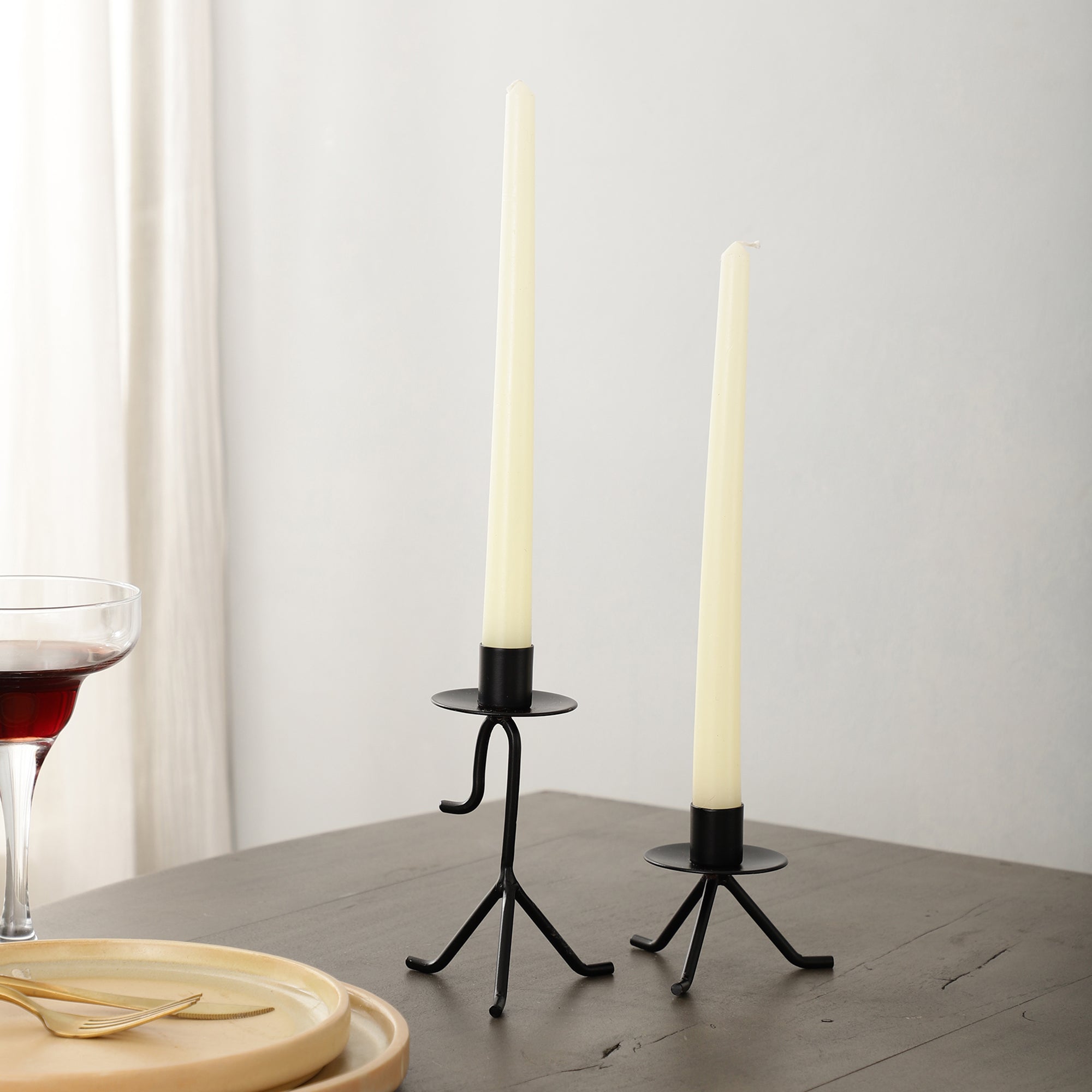 Marquesa Glow Candle Holders In Black M.M.I. OVERSEAS